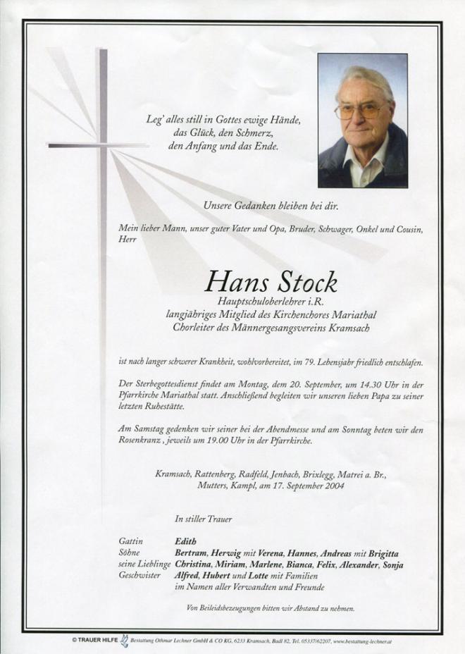 Hans Stock Net Worth